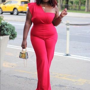 One shoulder jumpsuit